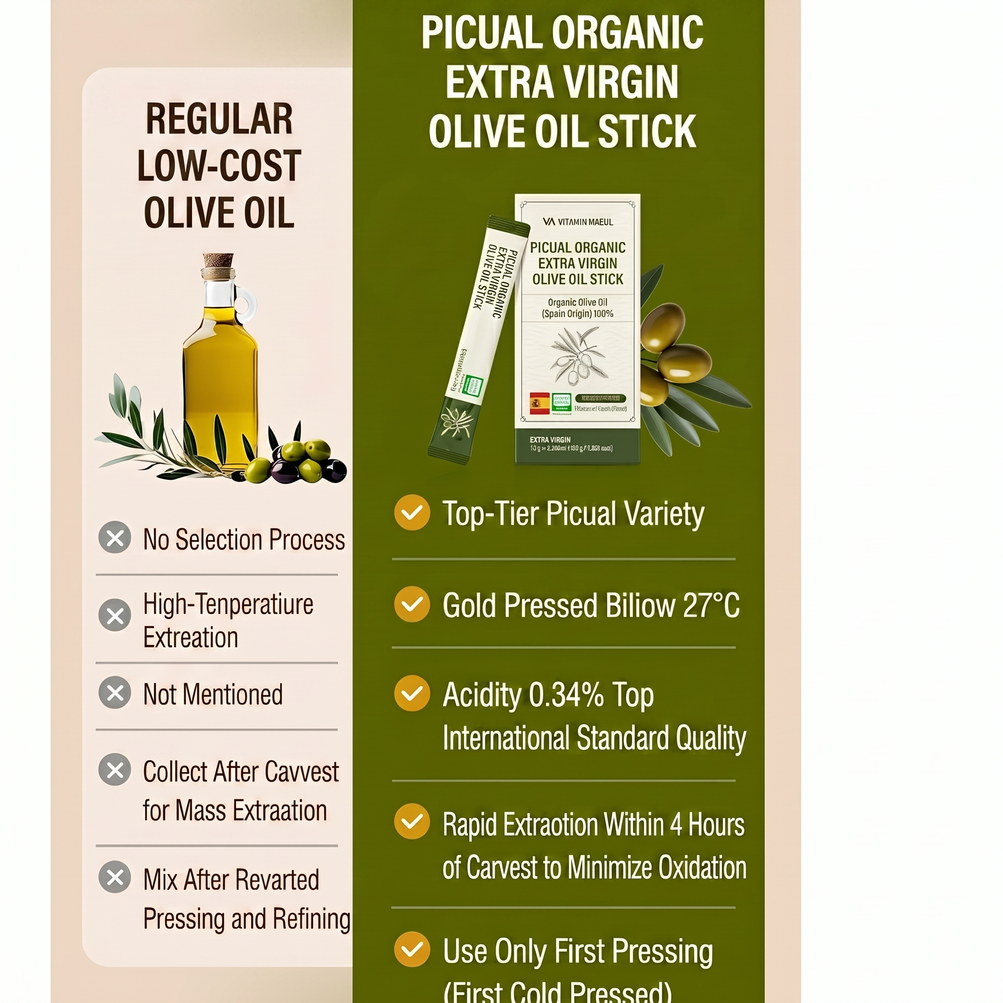 Organic Extra Virgin Olive Oil Stick
